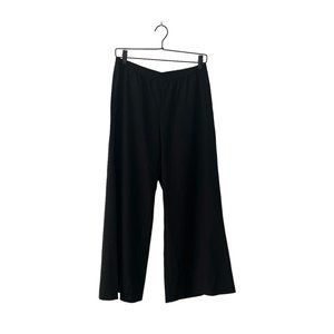 Eileen Fisher Women size Small Petite Black Pull on Wide Leg pants